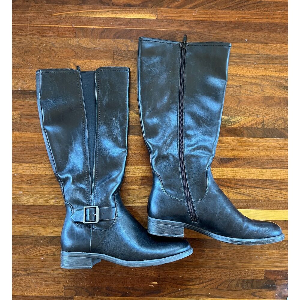 Kim Rogers Tall Black Riding Boots Size 7M